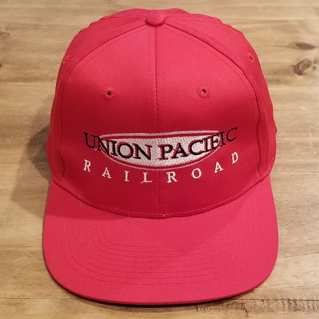 Vintage Union Pacific Hat Cap Snapback Red Train Locomotive Cobra Embroidered