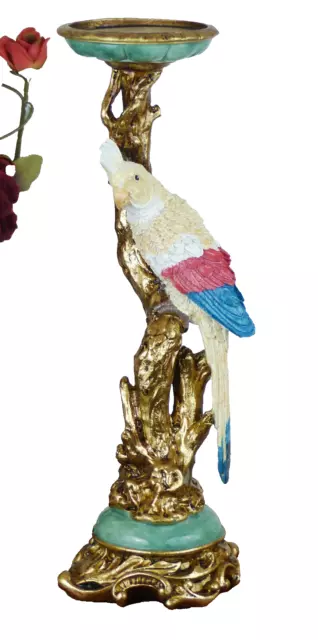 Kerzenleuchter Barock Papagei Leuchter Kerzenständer Antik Kerzenhalter gold