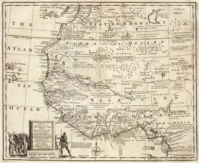 Negroland Map 1747 West African American History Slave Trade Wall Art Poster