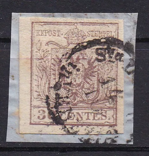 Österreich-Lombardei u. Venetien, Mi.Nr.4, Abart, gestempelt