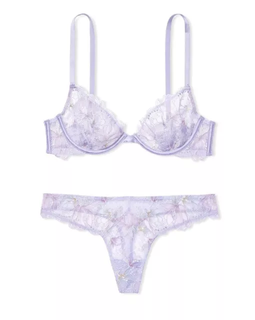 Victorias Secret Très Sexy sans Doublure Brodé Demi Soutien-Gorge Set Brillant