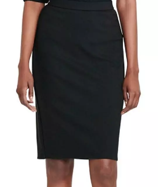 Lauren Ralph Lauren Women's Polo Black Ponte Pencil Skirt-Size: Large