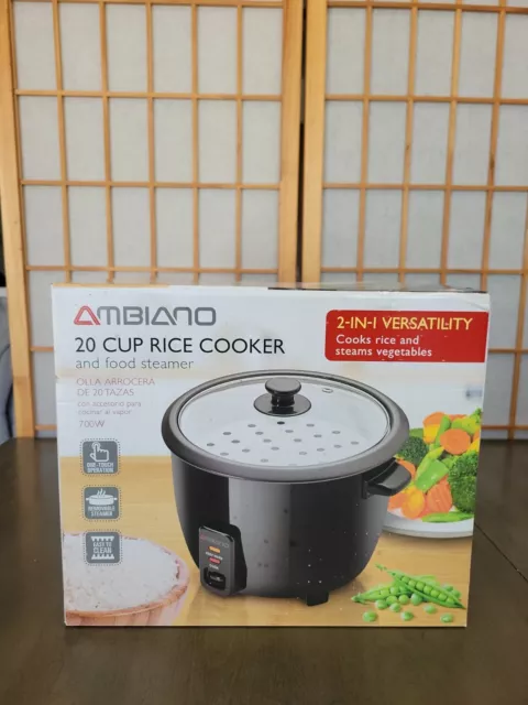 Electric Rice Cooker with Steamer Ambiano Rice Cooker Maker Food 6 Cup  Uncooked