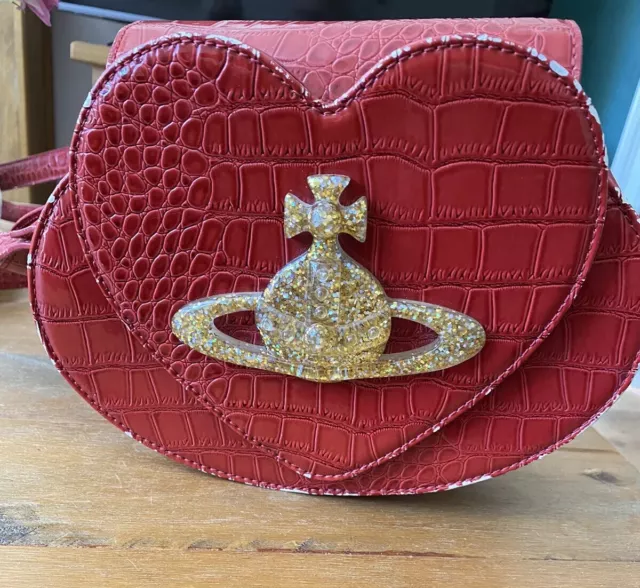 Vivienne Westwood Josephine Heart Cross Body Bag in Red