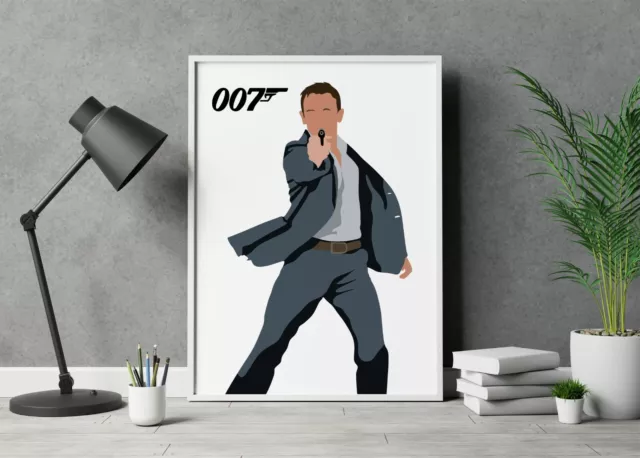 James Bond No Time To Die Print Minimalist Art Poster Movie Poster Daniel Craig