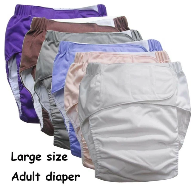 Pañal para adultos incontinencia reutilizable ajustable para personas mayores tela impermeable
