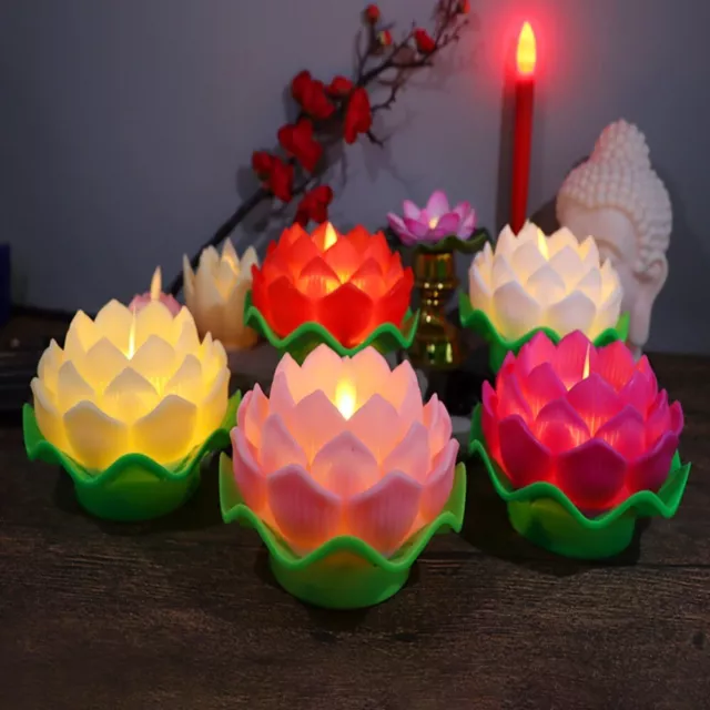 Lotus Flower Night Light LED Plastics Lotus Candles Lotus Flower Light