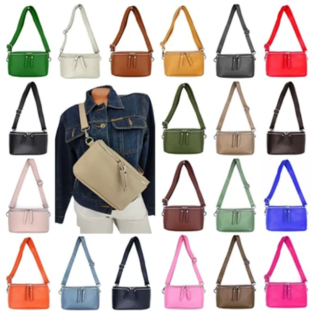 ❤ Italy ❤ Echt Leder Bodybag Bauchtasche Umhängetasche Crossbag Hüfttasche 3017❤