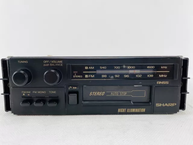 Vintage 1980s Sharp RD-F250G (BK) Car Cassette FM Radio Player / Tested + Video 2