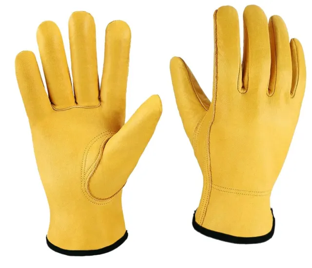 Premium Gardening Gloves men Leather Driver Thorn Proof Garden Working Large PG®