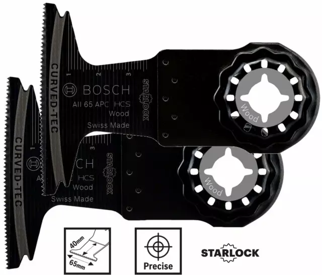 Bosch Starlock HCS Tauchsägeblatt AII 65 APC für Holz / 2 Stück