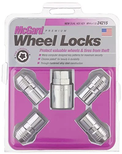 24215 Chrome Cone Seat Wheel Locks (M14 X 1.5 Thread Size) - Set of 4