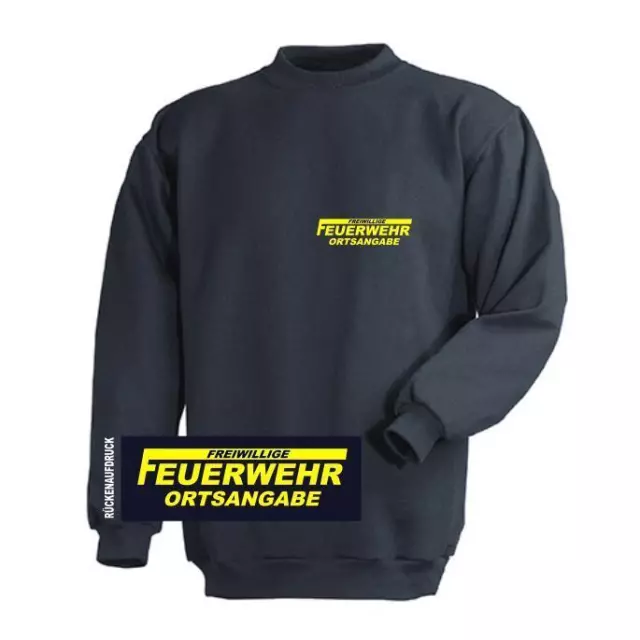 Freiwillige Feuerwehr Sweat-Shirt / Pullover navy Brust- und Rückenaufdruck