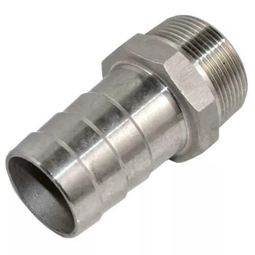 1/8"-2“ 1/2" 1” BSP Male Threaded Pipe Fitting x Barb Hose Tail Connector SS 304
