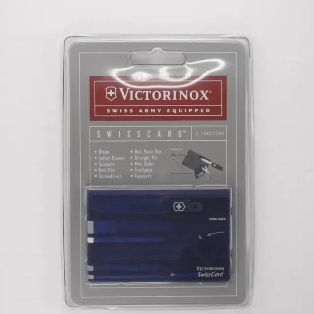 Victorinox Swiss Army Swiss Card - Translucent Sapphire - Brand New Sealed-26dj