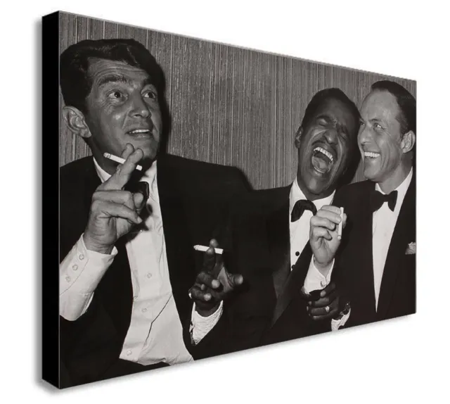 Dean Martin, Sammy Davis Jr. And Frank Sinatra - Canvas Wall Art Framed Prints