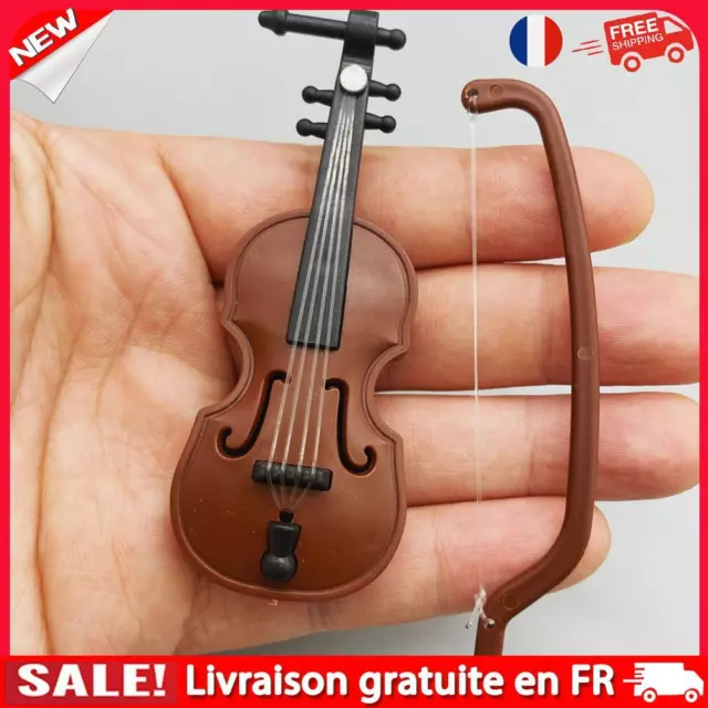 Mini Miniature Violin Non-Toxic 1/12 Wooden Model Violin Handmade for Doll House