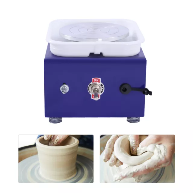 24W Disco Eléctrico Alfarero Mini Rueda Cerámica Herramienta HAZLO TÚ MISMO 10CM 2000RPM Metal
