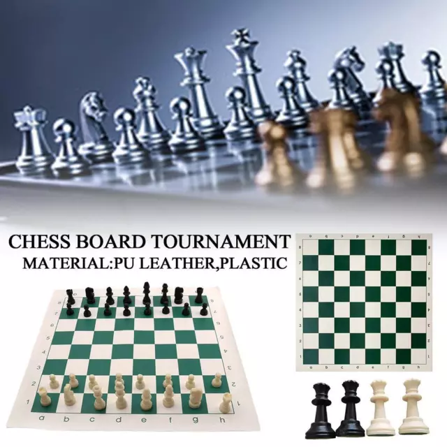 Regulation Tournament Chess Pieces and Chess Board Combo - SOLID PLASTIC