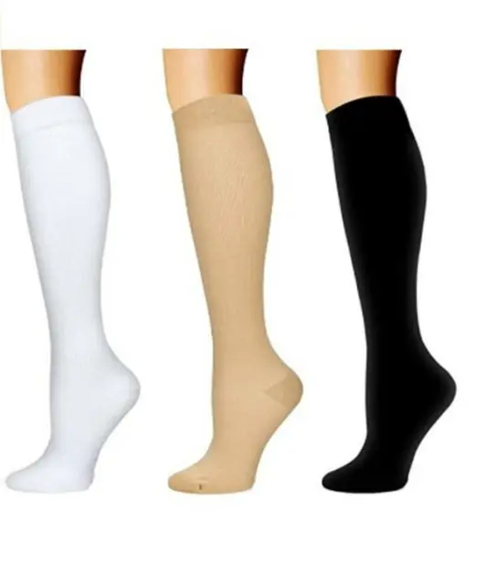 Medias de compresión medias de apoyo medias de viaje medias de rodilla 3 pares para unisex