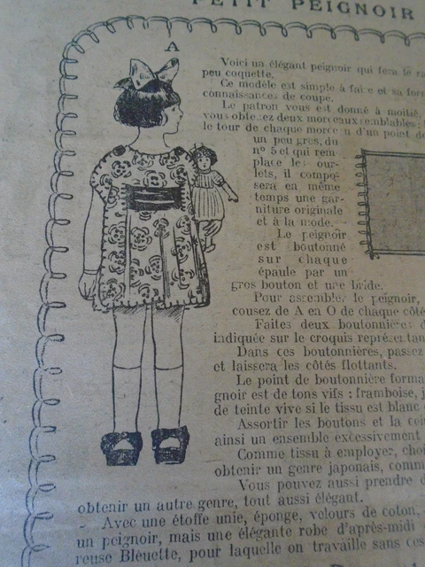 Reproduction Ancien Patron De Poupée N°17 - Capeline Février 1866 - La Poupée Modèle - Collection Originale