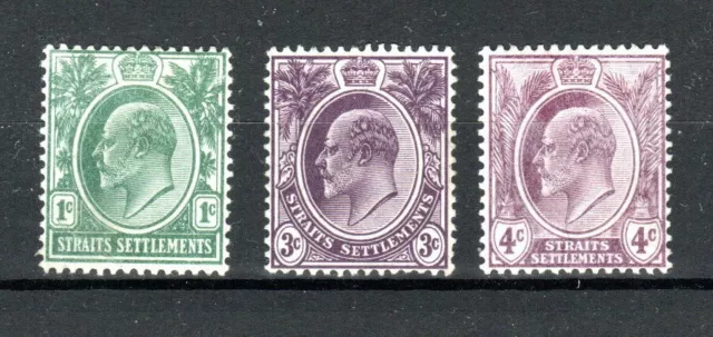 Malaysia - Straits Siedlungen 1904-10 1c, 3c Und 4c MH