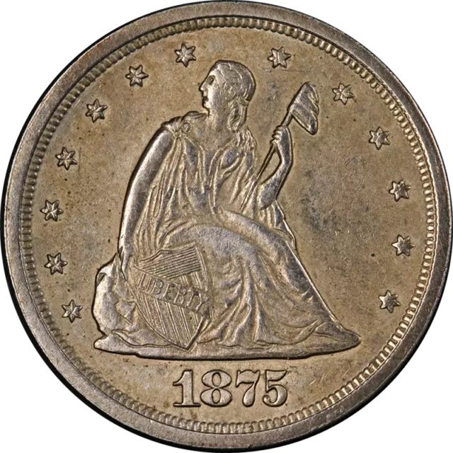 1875-S Twenty (20) Cent Piece Choice BU Great Eye Appeal Strong Strike