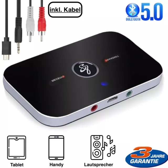 2in1 Bluetooth 5.0 Adapter Transmitter Empfänger Sender Aux Audio TV Kopfhörer