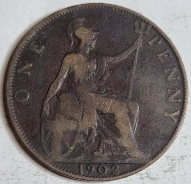 Great Britain UK 1902 1 Penny coin