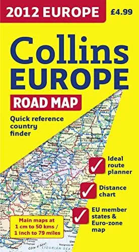 2012 Collins Europe Road Map by Collins UK Book The Cheap Fast Free Post