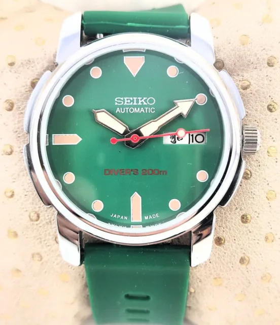 Orologio da polso Seiko 5 quadrante verde automatico 6309A D/D 17 gioielli...