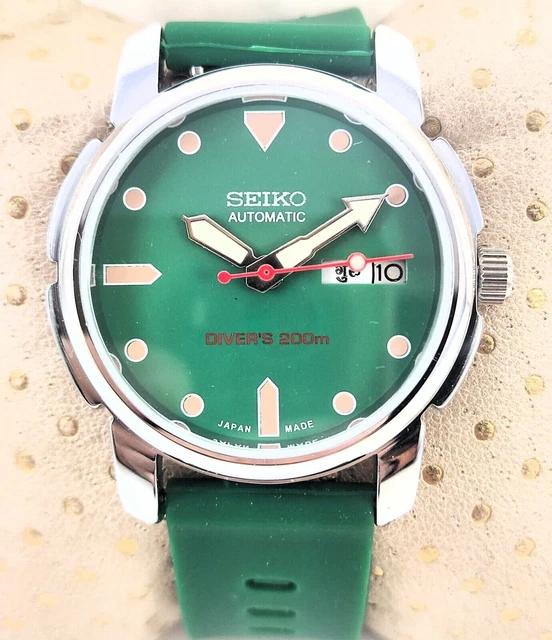Orologio da polso Seiko 5 quadrante verde automatico 6309A D/D 17 gioielli...