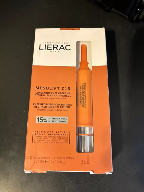 Lierac Paris MESOLIFT C15 Revitalizing Anti-Fatigue 15% Vitamin C 2x15ml Vials