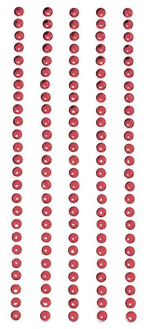 Pegatinas de metal cabezales de uñas 3 mm redondas 125/paquete rojo