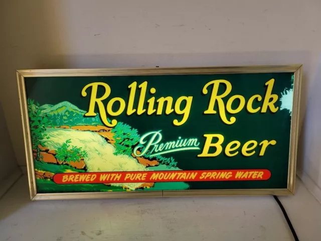 Vintage Rolling Rock Beer Lighted Sign