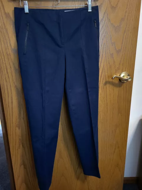 NORDSTROM COLLECTION  NAVY DRESS PANTS  Size 6 Stitched Creases Zip Pockets