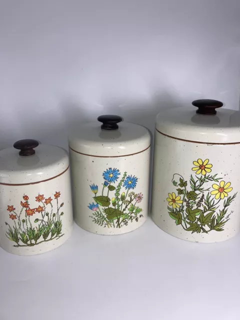 Vintage Floral Canister Set - Set of 3