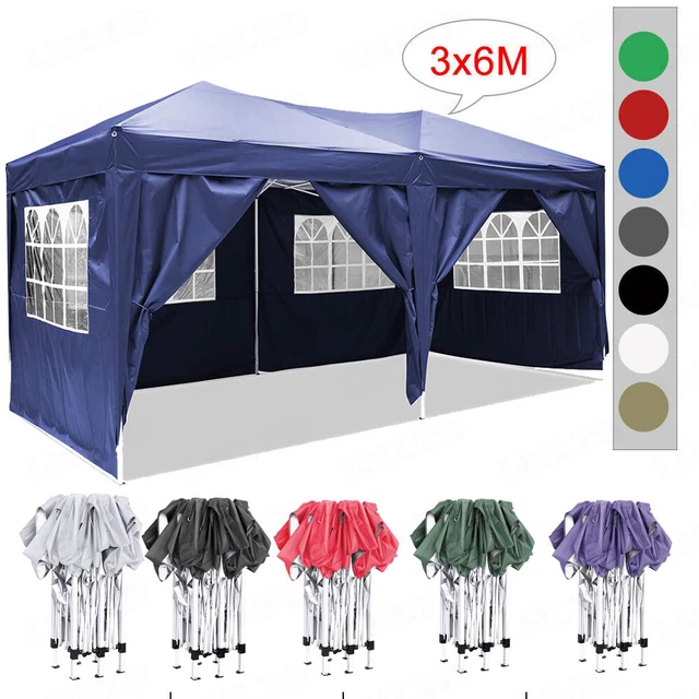 Partyzelt 3x3m-3x6m Festzelt Pavillon Gartenzelt mit Fenstern Bierzelt Pavilion