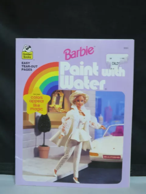 Vintage Golden 1995 Barbie Paint w water Book Paperback Unused