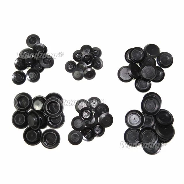 120 Pcs Black Plastic Hole Plug Button Depressed & Center Flush Sheet Metal Plug