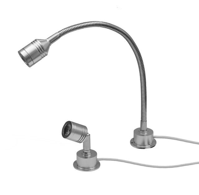 LED Aluminium Leseleuchte Mit Schwanenhals - 12V Wandlampe In Zwei Lichtfarben Wählbar