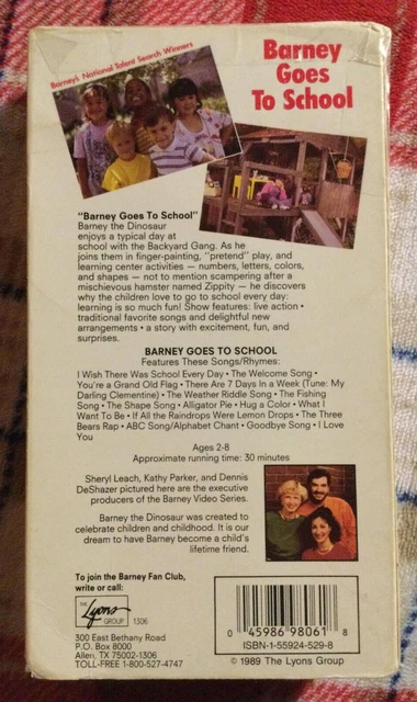 BARNEY & THE BACKYARD GANG #6: "Barney Goes to School" [1990] | VHS ...