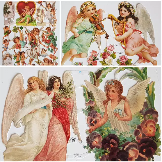 Vintage Style Angel Cherub Paper Scraps Victorian Angels Scrapbook Decoupage