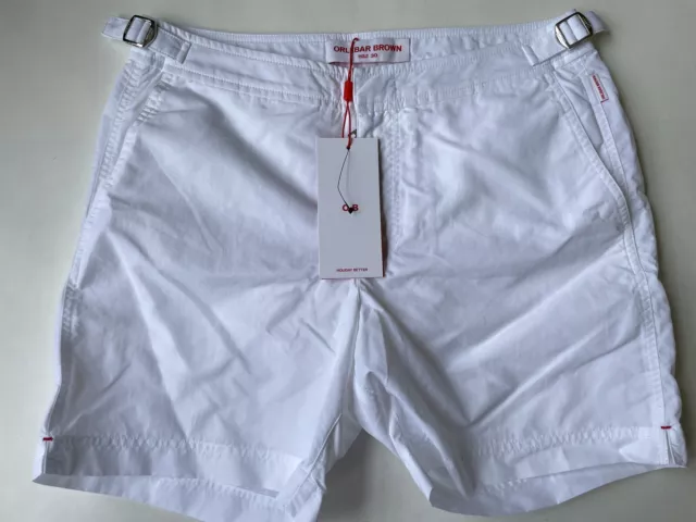 ORLEBAR BROWN White Bulldog Swim Shorts Sz 30 $325 New With Tags