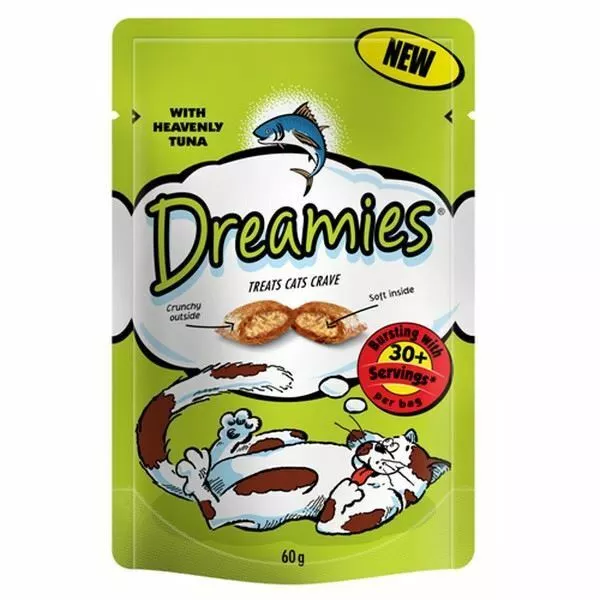 Dreamies Chat Nourriture Thon Sec Snack Chaton Croquant Saine Gourmet Biscottes