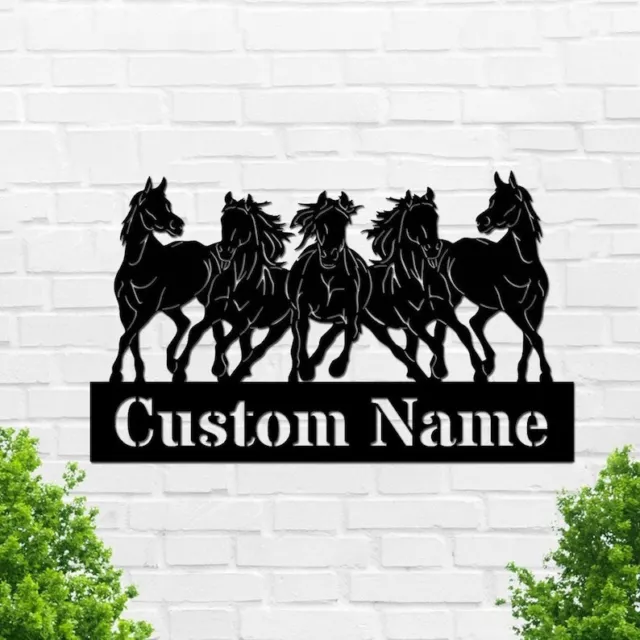 Personalized Horse Metal Wall Decor Metal Horse Sign Barn Decor Farmhouse Name