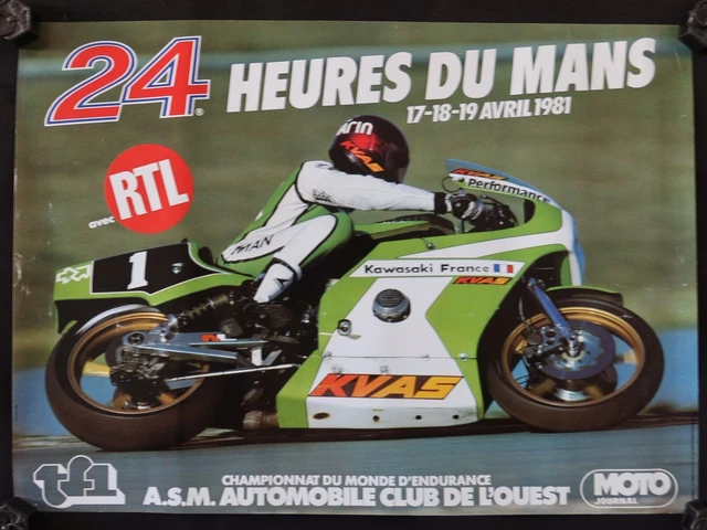 Affiche originale 24 Heures du MANS 1989 moto ACO poster 41