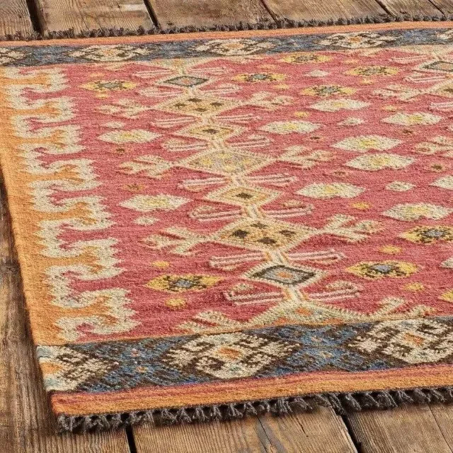 Kilim Rug Teraditional Kilim Vintage Rug Natural Handwoven Wool Jute Rug Carpet