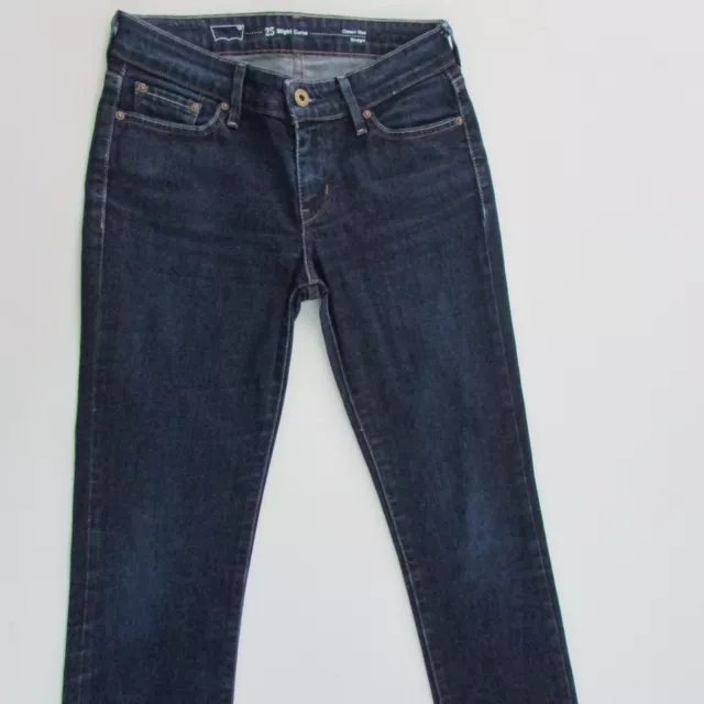 Levi's Slight Curve Jeans Womens Size W25 L32 Low Rise Straight Blue Denim