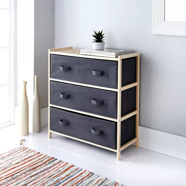 Fabulous Addis 3 Drawer Canvas Unit Elegant Storage Space to Your Home *NEW*